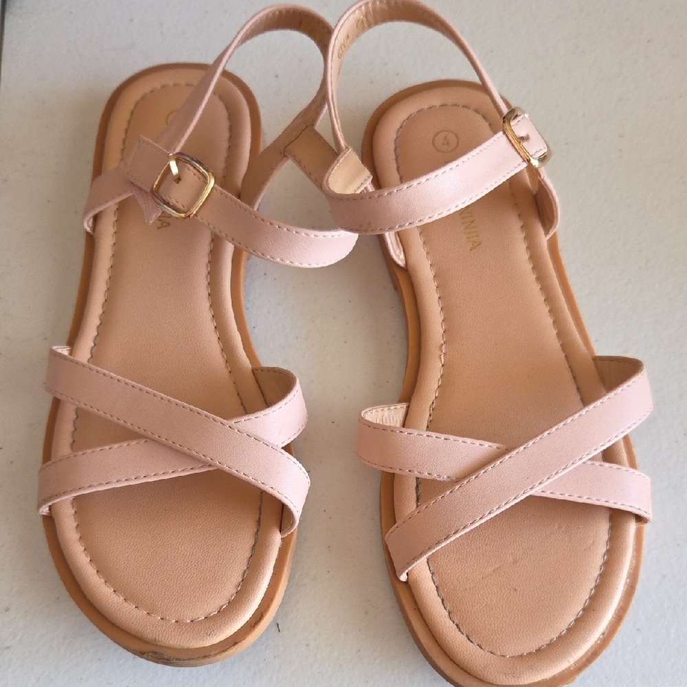 Girls Pink Strappy Sandals